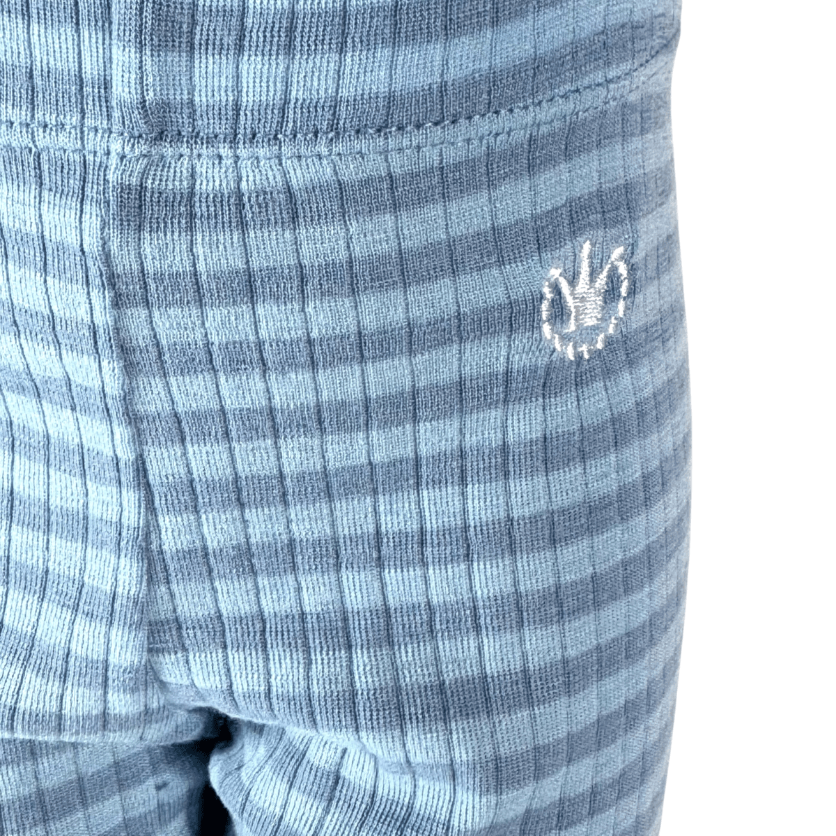 Ribbestrikket ullbukse  | Aqua stripe